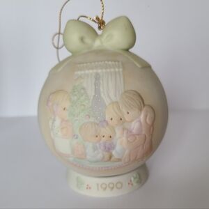 Vintage Precious Moments May Your Christmas Be Happy Ball Ornament Figurine